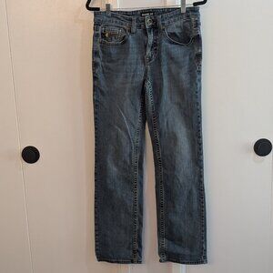 Rank 45 Men’s Jeans 31x32 Mid Wash with Leather Accents